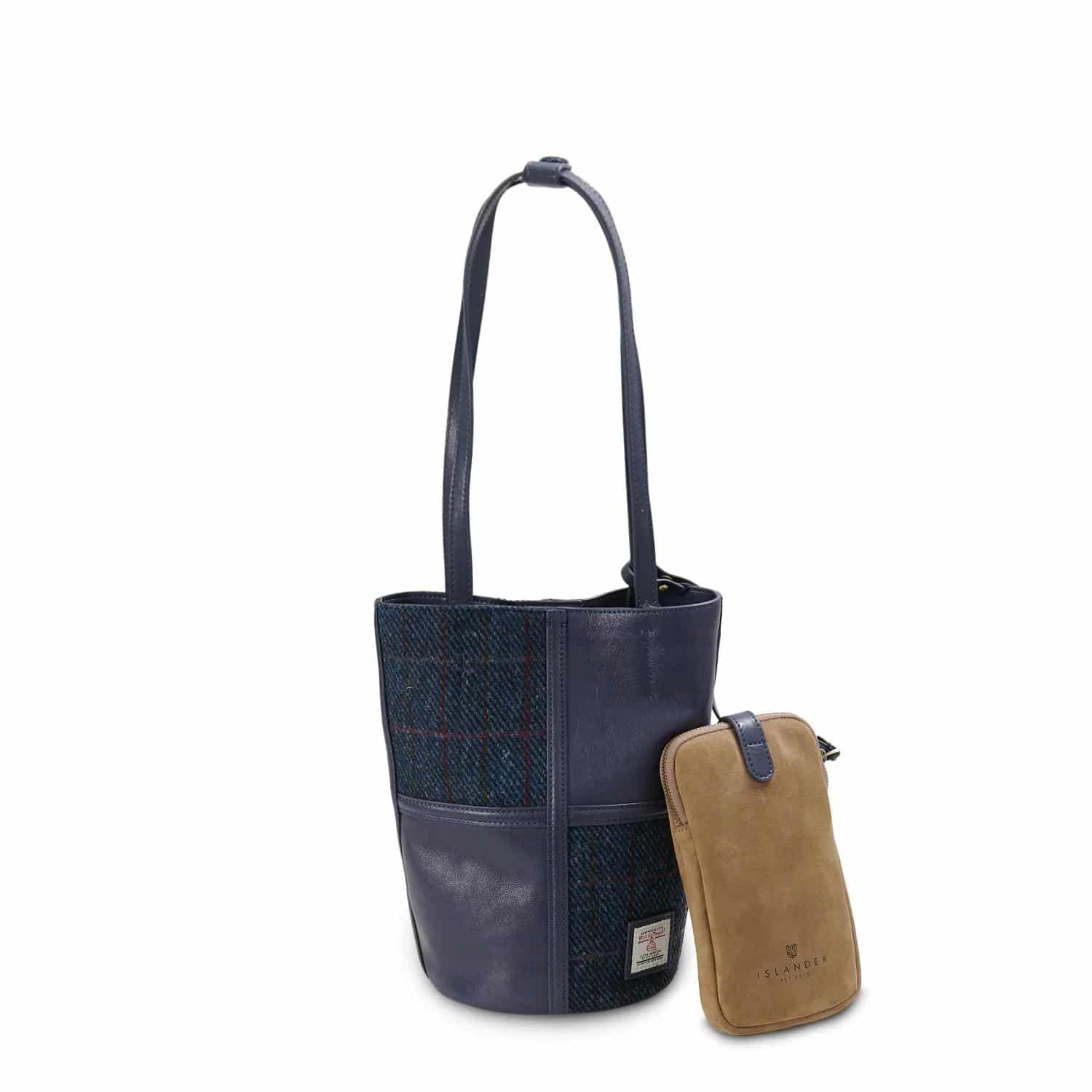 Harris Tweed Clutch, The Orlagh, Islander, Navy Over-Check - Afbeelding 2