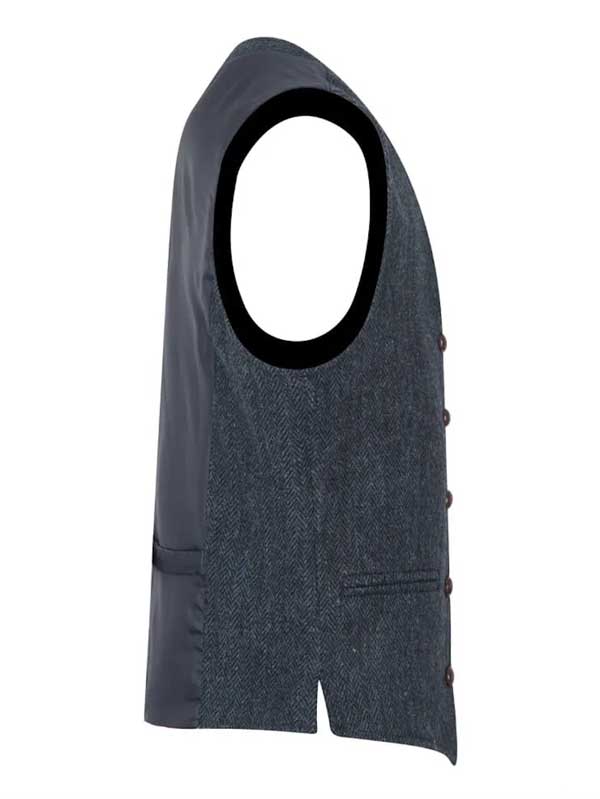 Harris Tweed Dalston Waistcoat Midnight Blue - Afbeelding 3