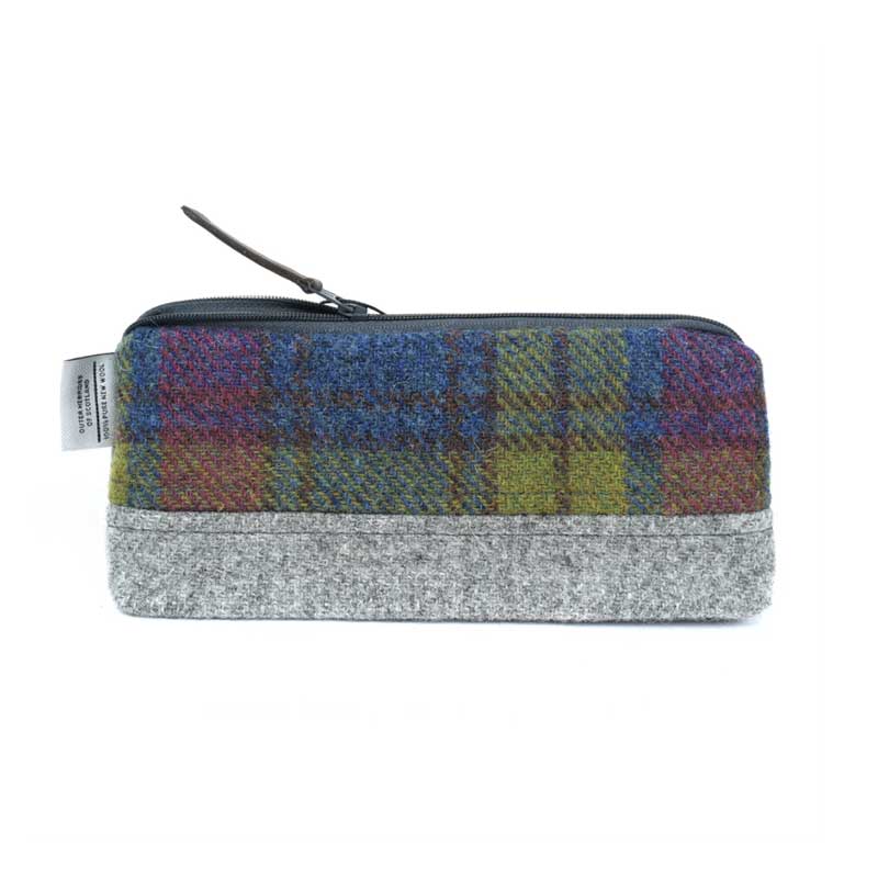Harris Tweed Highland Range Cosmetic Bag Purple Multi Plaid - Afbeelding 3