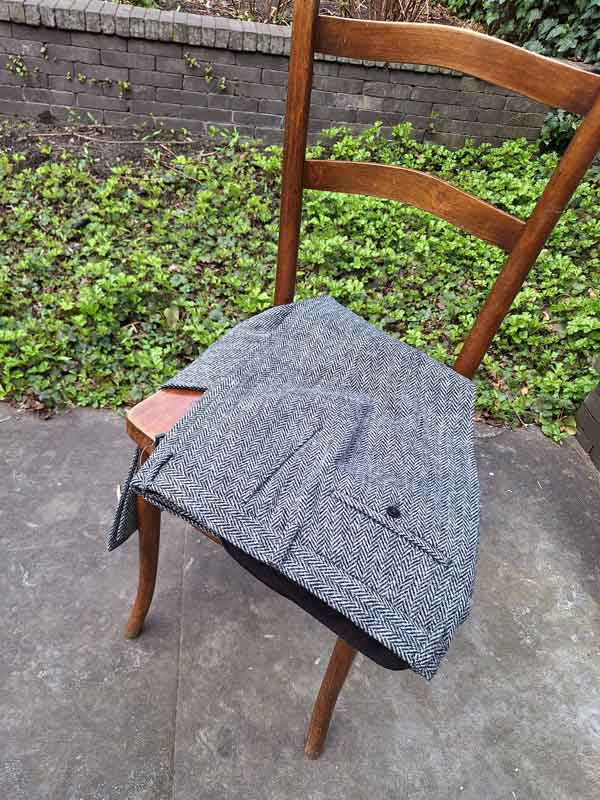 Harris Tweed Pantalon Mr Miller In Black Herringbone