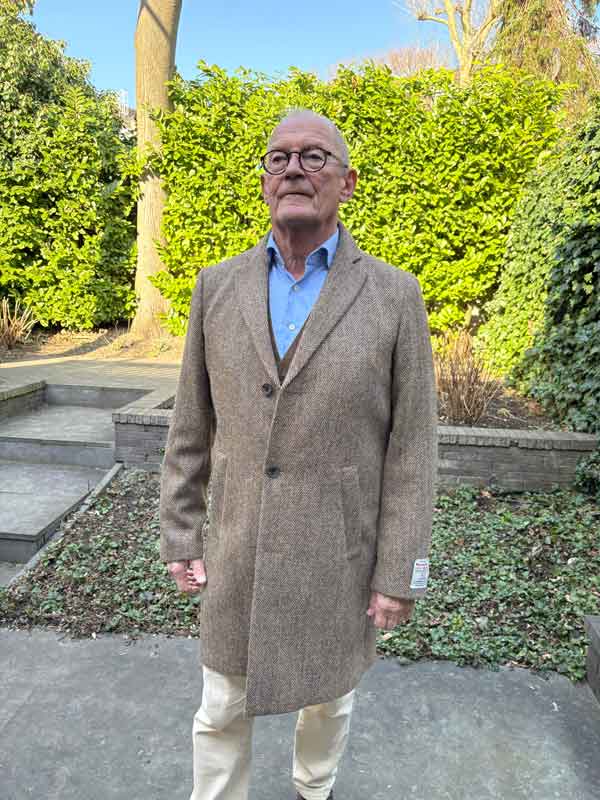 Harris Tweed Overjas "Barney" In Country Herringbone