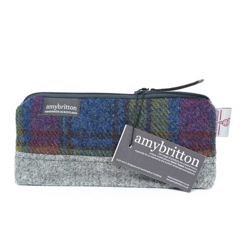 Harris Tweed Highland Range Cosmetic Bag Purple Multi Plaid - Afbeelding 2