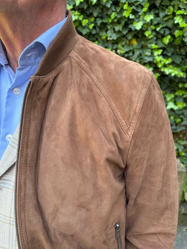 Heren Lederen Blouson "Winston III" In Mud - Afbeelding 3