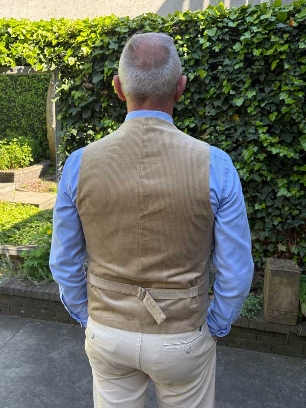 Corduroy Vestje "Wales" In Met Revers In Beige - Afbeelding 2