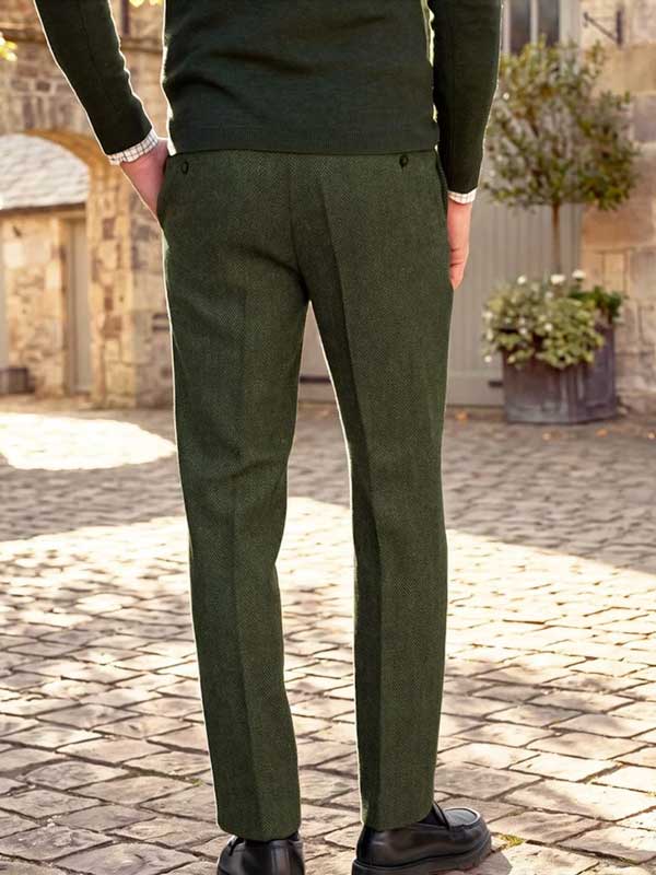 Harris Tweed Pantalon "Mr. Miller" In Green Island herringbone - Afbeelding 2