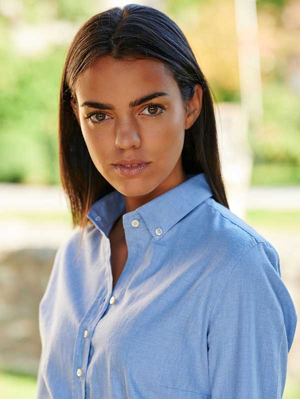 Dames Blouse "Stella" In Oxford Blue - Afbeelding 2