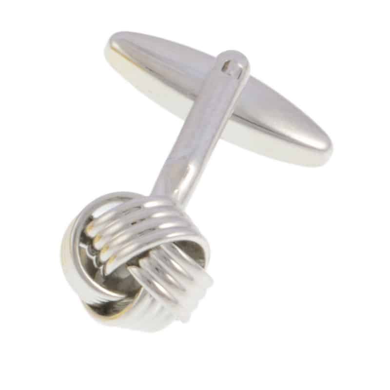 Manchetknopen Small Rhodium Plated Wire Knot