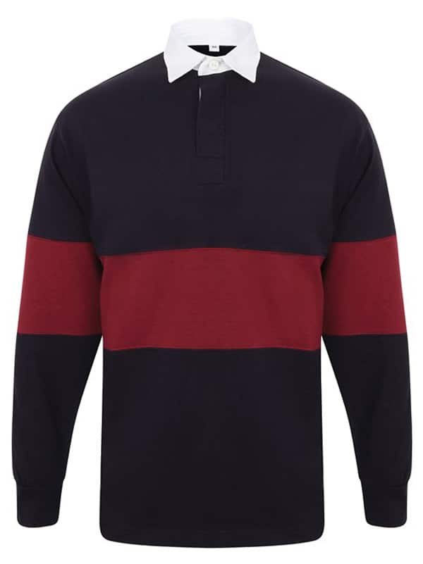 Rugby Shirt Panelled Dukes Forest Navy Burgundy