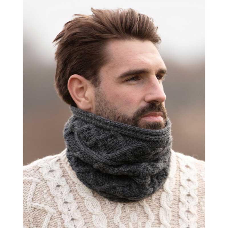 Supersoft Merino Wool Harwell Snood Charcoal - Afbeelding 2