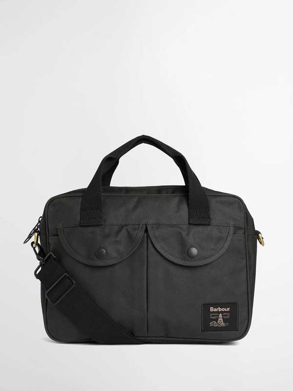 Barbour Field Wax Laptop Crossbody Bag Sage