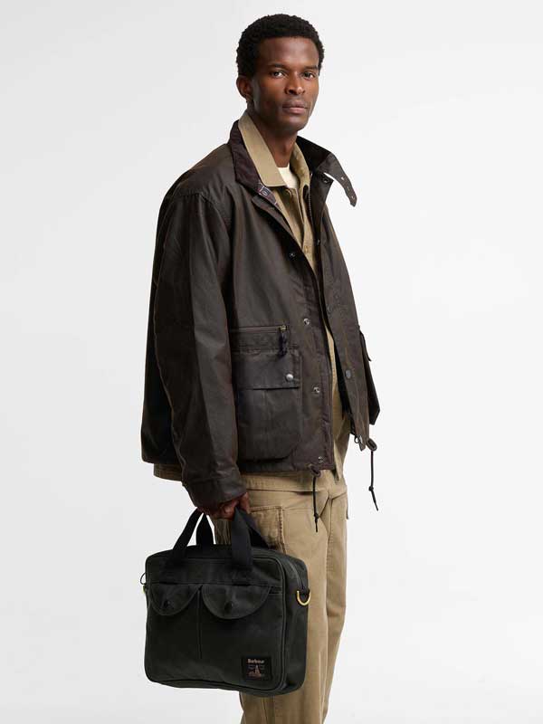 Barbour Field Wax Laptop Crossbody Bag Sage - Afbeelding 6