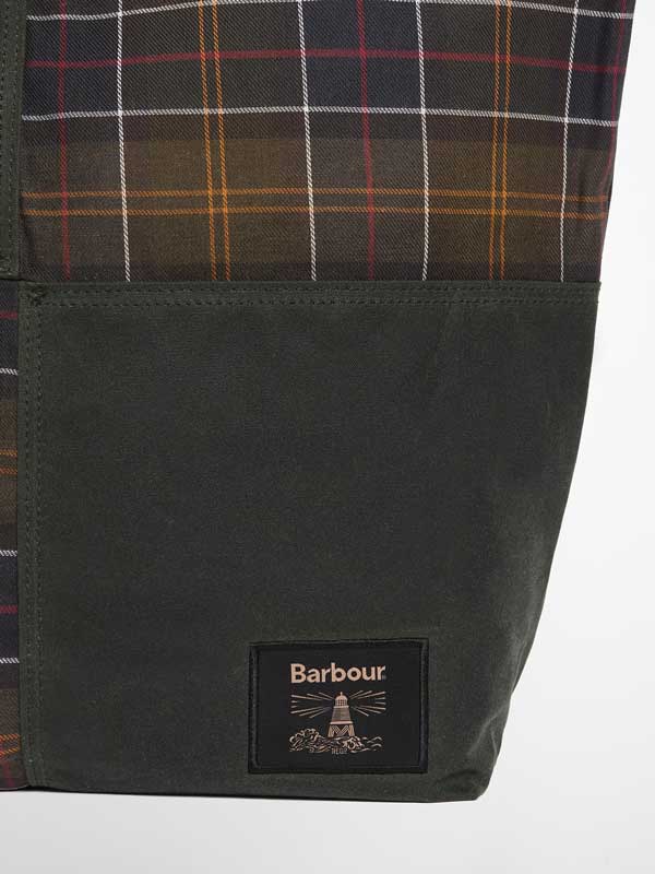 Barbour Field Patchwork Tote Bag Sage Classic - Afbeelding 3