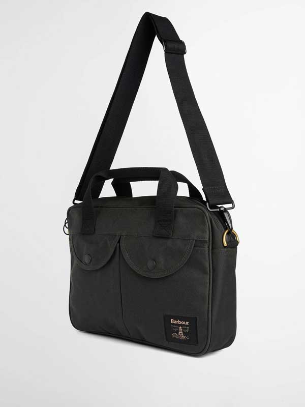 Barbour Field Wax Laptop Crossbody Bag Sage - Afbeelding 5