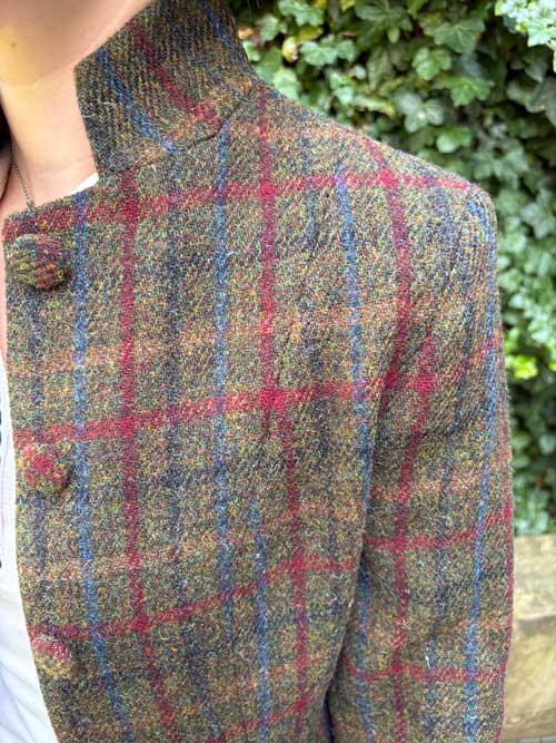 Harris Tweed Damesjas "Lucy" In Red-Blue Check - Afbeelding 4