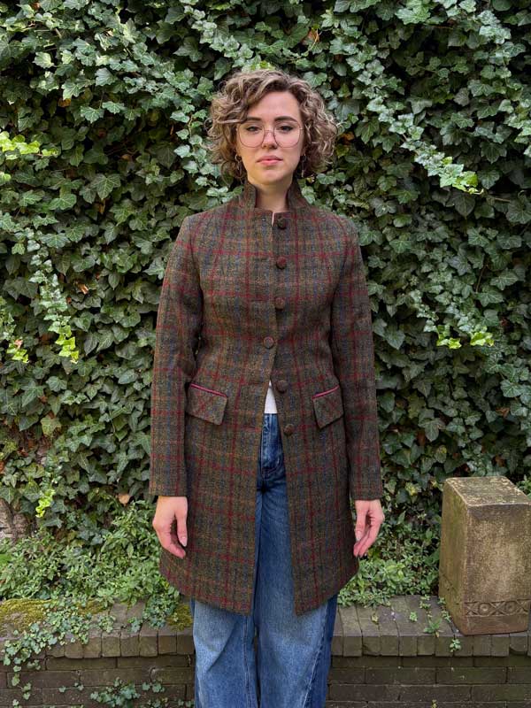 Harris Tweed Damesjas "Lucy" In Red-Blue Check - Afbeelding 2