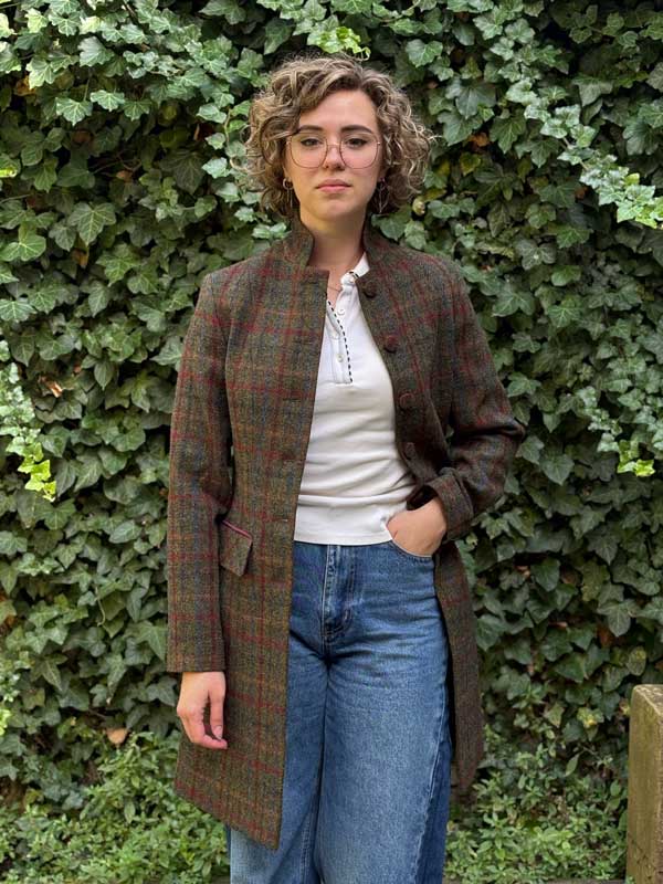Harris Tweed Damesjas "Lucy" In Red-Blue Check