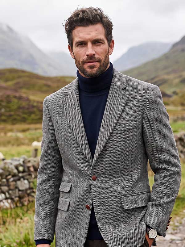 Harris Tweed Jacket 601 Leather Buttons - Afbeelding 4