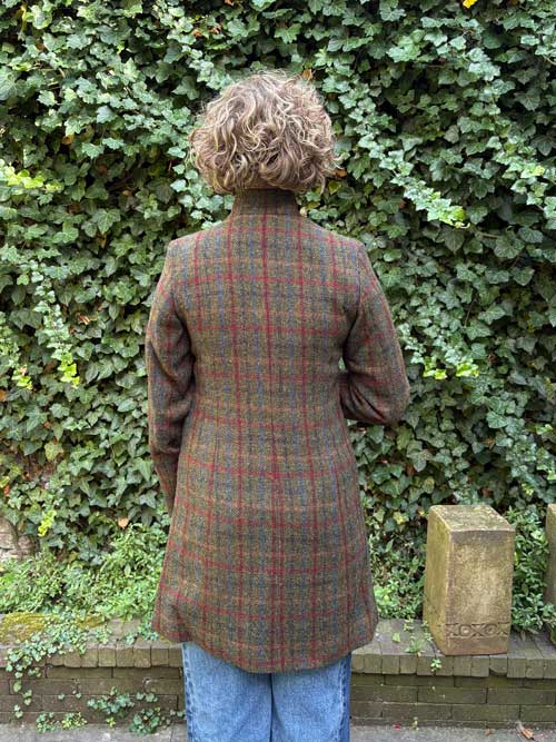 Harris Tweed Damesjas "Lucy" In Red-Blue Check - Afbeelding 3