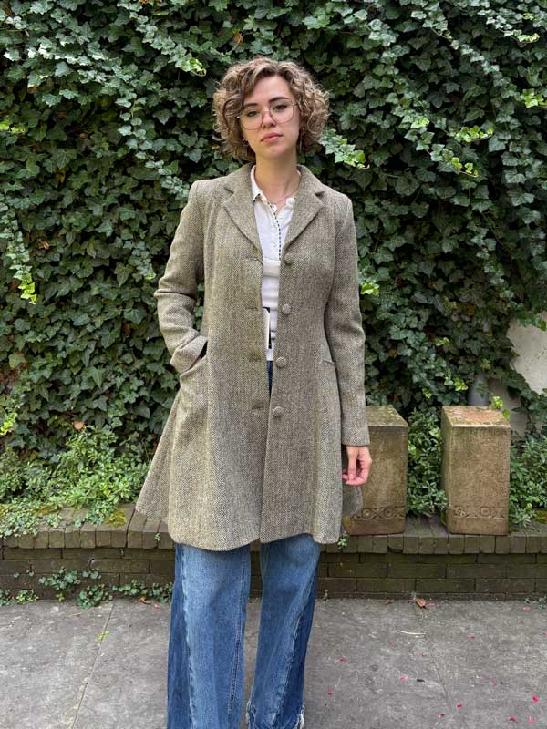 Harris Tweed Damesjas "Zoe" In Sage - Afbeelding 2
