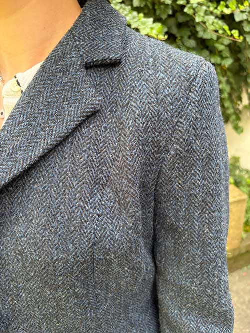 Harris Tweed Damesjas "Zoe" In Blue Herringbone - Afbeelding 3